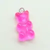 Mini Oso de Resina Color Caramelo Transparente Oso Tridimensional Colgante diy Pendientes Bolsa Llavero Accesorios