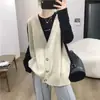 Cardigan feminino de outono e inverno, emagrecedor, soltinho, de comprimento médio, top de malha sem mangas com um design estiloso
