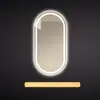Oval parede inteligente banheiro espelho salão de beleza com luz led touch screen indução desembaçamento HD espelho de vestir