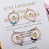 Accesorios de joyería de estilo coreano DIY aleación con gota de aceite oro K pequeños colgantes accesorios versión anillo para niña linda