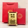 Figura de Oveja de Oro Puro 999 del Año de la Oveja: Fortuna y Nubes Propicias, un regalo para reuniones anuales de empresa y agradecimiento a clientes