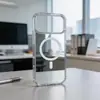 Funda de Teléfono Apple 17 Transfronteriza, Superficie de Espejo, Bordes Transparentes, Alto Valor Estético para Chicas, Atracción Magnética, Funda de Teléfono Apple 18Pm