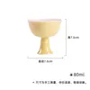 Mo Ji amarillo claro Cerámica Suave Taza de Té de Pie Alto Taza para Degustación de Té en Casa Juego de Té Kung Fu Boca de Flor Taza Individual Rosa Taza de Maestro