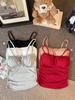 Camisola ajustada estilo chica caliente plisada para mujer, ropa interior de verano, hermoso sujetador de espalda todo en uno, top exterior con almohadillas para el busto