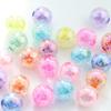 Acessórios DIY contas redondas de plástico transparente colorido AB furo reto contas de cor céu estrelado lindas pulseira de contas contas de enfiar