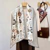 Cachecol de Lã de Seda de Alta Qualidade para Mulheres Inverno Nova Moda Xadrez Pied-de-Poule Dupla Camada Lã de Seda Versátil Quente Cachecol de Seda