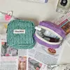 Bolsa de Maquiagem Acolchoada com Abertura Quadrada, Porta-Moedas Pequeno Portátil para Estudantes, Bolsa para Fones de Ouvido, Bolsa de Armazenamento com Zíper