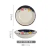 Plato de Condimento Cerámico Color Bajo Esmalte Estilo Japonés Plato para Comida Fruta Seca Plato para Salsa de Soja Plato Vintage Pintado a Mano para el Hogar Chino
