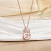 Colar inteligente de aço titânio que não desbota, temperamento feminino, simples, grama da sorte, corrente de clavícula, design de nicho, colar de sentimento, joias