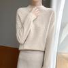 Otoño e invierno nueva llegada prendas de primera línea medio cuello alto suéter de cuello alto de manga larga suéter de mujer elegante de moda interior cálido suéter corto