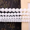 Vidro Imitação de Jade Branco Contas Soltas DIY Pulseira de Contas Feita à Mão Colar Semi-Acabado Contas Redondas Acessórios de Joias Venda Direta da Fábrica