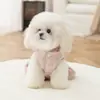 Saia para Pet Urso Love Vestido de Algodão Outono e Inverno Quente Cachorro de Porte Pequeno e Médio Cachorro Teddy Panda Gato Roupas para Cachorro