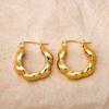 Pendientes de acero inoxidable con diseño de nicho simple, estilo coreano, estilo neutro, estilo coreano, dorados, para mujer