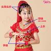 Nueva ropa de danza del vientre para niños ropa de danza india niñas danza del vientre pulsera collar bufanda top de pimiento