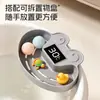 Banheira de bebê com sensor de temperatura, com apoios de braço, antiderrapante, pode ser usada sentada, bacia para banho de bebê, doméstica, tamanho grande, versão espessa, balde de banho para crianças