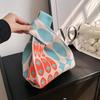 Bolsa tejida personalizada para mujer, estilo coreano, moda, bolsa de mano portátil, bolso de mano simple creativo, bolsa tipo chaleco de almacenamiento para compras, mujer