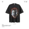 Camiseta de manga corta gruesa de 250 g para hombre, marca Tide, talla grande, chaqueta de algodón viejo lavada y suelta para hombre.