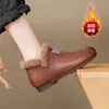 Zapatos Antideslizantes para Mamá Zapatos de Algodón Zapatos de Cuero Cálidos con Felpa Cómodos para Personas Mayores No Cansan los Pies Zapatos de Mujer Invierno