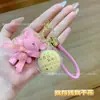 Chaveiro Princesa Urso Violento de Ouro Puro 999, Pingente de Bolsa Urso de Fio Dourado, Pingente para Celular