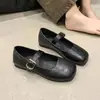 Novos Sapatos Mary Jane Rasos com Solado Macio Estilo Coreano Outono 2026 para Mulheres, Sapatos de Uma Sola com Fivela Estilo Fada para Mulheres