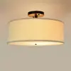 Lámpara de Dormitorio Estilo Americano, Luz de Techo LED Moderna Minimalista, Ins Nórdico Estudio Pasillo Nuevo Estilo Chino Lámpara de Techo de Lino
