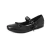 Sapatilhas Raso com Solado Macio para Mulheres com Aumento Oculto de Altura, Novo Estilo Primavera 2026, Bico Quadrado, Laço, Sapatos Mary Jane Estilo Chanel