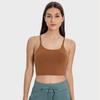 Novo Top Regata Esportivo de Yoga Feminino com Bojo Sexy Cinto Fino Costas Bonitas Fitness Top Alça Roupa de Yoga C5238