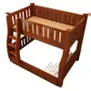 Litera de Madera Maciza, Litera Doble Alta y Baja, Combinación de Litera para Apartamento Pequeño, Cama Infantil, Cama de Dos Pisos para Niños Pequeños