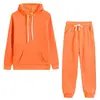 2024 Versión Coreana Nuevo Conjunto de Sudadera Unisex con Capucha de Color Sólido Talla Grande Conjunto Casual Holgado de Dos Piezas para Mujer