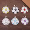 Acessórios de Liga de Metal para Gotejamento de Óleo Equipamento Esportivo Pingente Colorido de Futebol Joias Artesanais DIY Pulseira Chaveiro