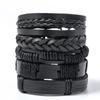 Pulsera Simple de Estilo Coreano de Moda para Estudiante Pulsera de Cuero Vacuno Cuerda de Una Capa Joyería Retro Personalizada Pulsera Moderna Stock Listo de Fábrica