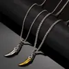 Colar Pingente Chifre com Espinhos Retrô Transfronteiriço Europeu e Americano Estilo Coreano Masculino Moda Simples Corrente de Aço Titânio Corrente de Lã Distintiva