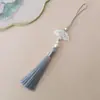 Guanshan Yue recomienda abanico de ácido acético con borla de 18 cm marcapáginas con pincho de perla linterna accesorios para ropa Hanfu cheongsam infantil