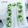 Simulación de rosa de ratán, aire acondicionado de ratán, tubería enrollable, balcón, flor, decoración de boda, cesta colgante, silla de ratán, decoración de flores de ratán.
