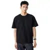 Camiseta de Manga Corta con Bordado de Letras Estilo High Street para Hombre, Tendencia Verano 2026 Nuevo Estilo, Talla Grande Holgada de Media Manga, Negro