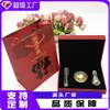 Set Creativo de Tres Piezas: Tazón Dorado, Palillos y Cuchara - Adorno Creativo para Eventos Bancarios y de Seguros, Regalo Práctico con Pan de Oro