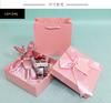 Caixa de Presente Rosa com Tampa e Base, Caixa de Presente de Aniversário, Caixa de Presente para Cosméticos, Caixa de Presente para Lenço e Perfume, Caixa Vazia