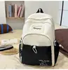 Mochila Estilo Japonês Nova Tendência Alta Aparência Cor Fresca e Doce Color Blocking para Alunos do Ensino Fundamental e Médio, Mochila Leve de Viagem