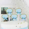 Tarjeta de decoración de pastel en blanco escribible, inserto para pastel de cumpleaños, tarjeta de bendición escrita a mano, bandera de inserción de tarjeta para hornear