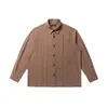 Nanxia Disfarce 2025 Outono Novo Estilo Japonês Design Estrutural Camisa com Lapela Retrô Neutra Cor Sólida Camisa Casual