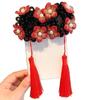 Accesorios para el cabello de Año Nuevo para niños Bolas de carne con borla Peluca Lazo para el cabello Bebé Rojo Ropa de Año Nuevo Cuerda para el cabello Tocado Hanfu