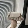 Bolsa Pequena Transversal Feminina 2025 Nova Textura Corrente, Bolsa Pequena para Celular de Alto Nível e Exquisita, Bolsa Nuvem de Couro Macio