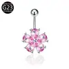 Europeu e Americano Mais Vendido Titânio G23 Simples Moda Elegante Flor Liga de Titânio F136 Joia para Piercing Anel de Umbigo Unha de Umbigo