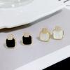 Pendientes geométricos con microincrustaciones de circonita y costuras cuadradas, elegantes y sencillos, con aguja de plata s925, combinables con todo, de alta calidad.
