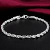 AliExpress Joias Moda Europeia e Americana Joias Criativas Banhado a Prata 925 Pulseira Torcida Flash 4MM