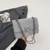 Bolsas de Estilo Coreano de Alta Apariencia para Mujer, Nuevas Bolsas Cuadradas Pequeñas con Textura de Cadena de Moda, Bolsos de Hombro y Axila de Nicho Tendencia y Estilo