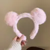 Nova Faixa de Cabeça com Orelhas de Urso, Acessórios Fofos para Cabelo com Orelhas de Gato, Protetores de Orelha de Pelúcia, Grampos de Cabelo Quentes de Inverno para Mulheres, Touca para Lavar o Rosto