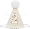 Sombrero blanco de punta para cumpleaños infantil transfronterizo decoración de fiesta de cumpleaños sombrero suministros de diseño de lugar fabricantes mayoristas