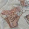Jue Zi Encaje ~ Panties Japoneses Sexy de Satén para Mujer de Cintura Baja con Cruz Hueca Transpirables de Algodón Puro