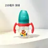 Biberón para bebés y niños pequeños de un sorbo 210/240/300 ml serie cactus botella de PP con asa y pajita